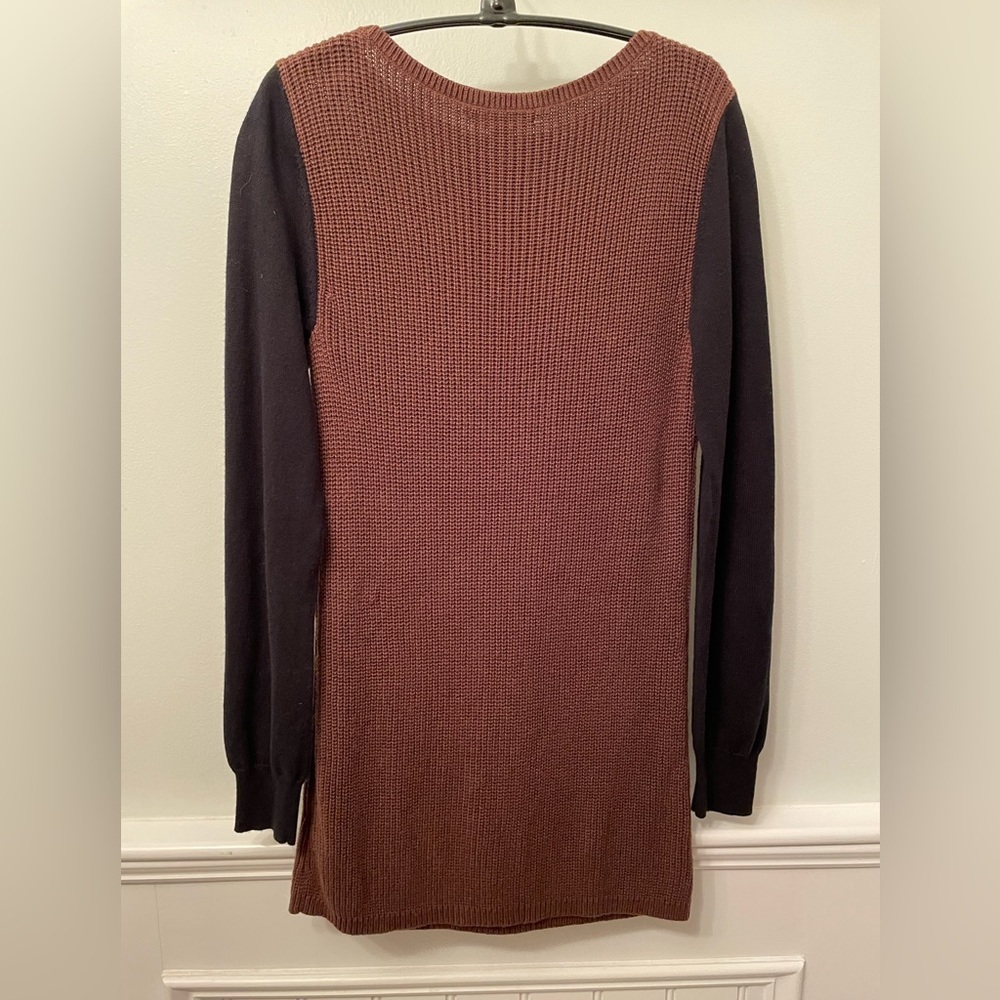 LAUREN RALPH LAUREN Two Tone Knit Long Sleeve Sweater Medium